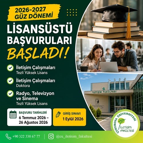 2026-27 Güz Dönemi Lisansüstü Başvuruları Başladı